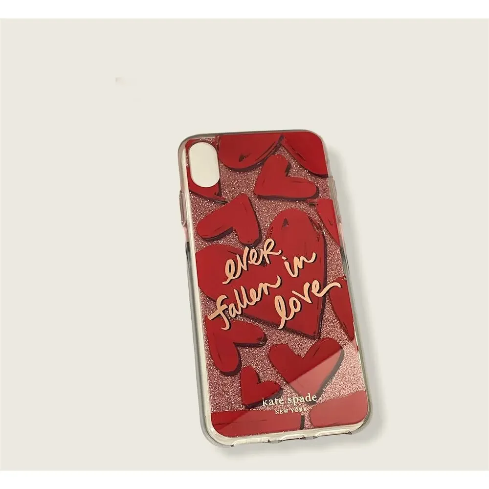 Kate Spade Iphone XS MAX Ever Fallen In Love New Heart printed case